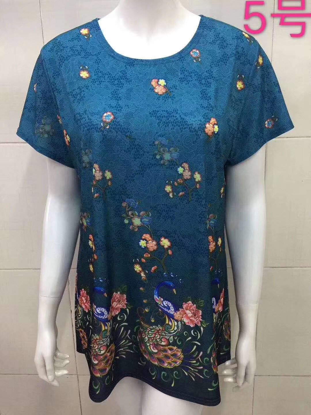 擺地攤中老年服裝女款珍珠紗短袖批發(fā)