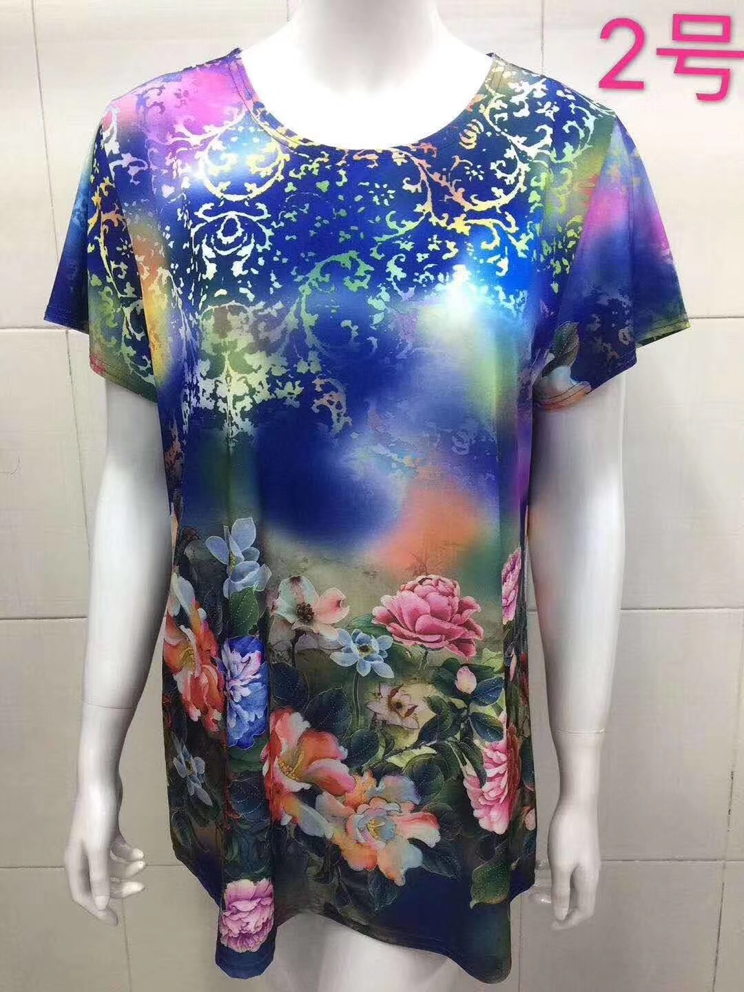 擺地攤中老年服裝女款珍珠紗短袖批發(fā)